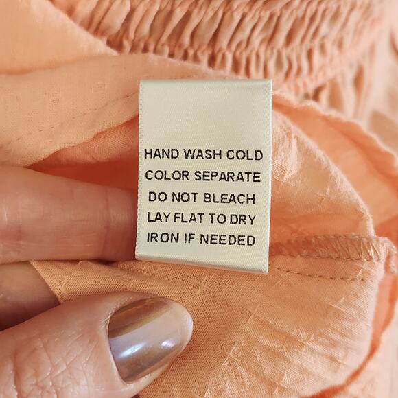 BIBI Peach Shirred Tank Top with Flared Waist, Size Small - Picture 9 of 10